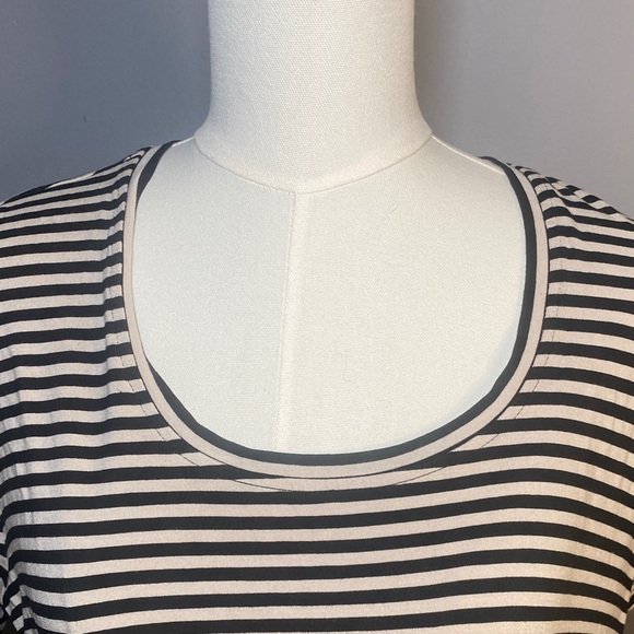 Cato Black and White Striped Short Sleeve Tee Dress - Picture 4 of 9